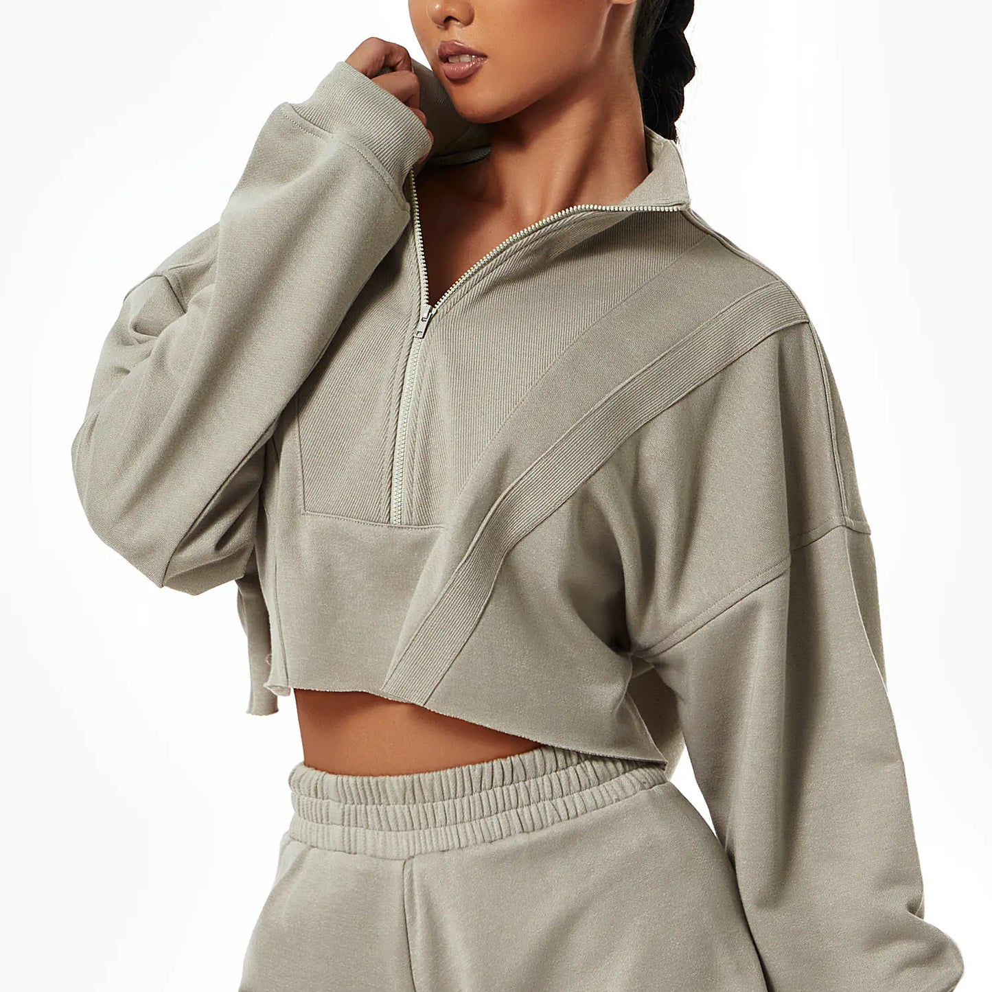 Stylish Long Sleeve Zip-Up Sports Hoodie for Gym