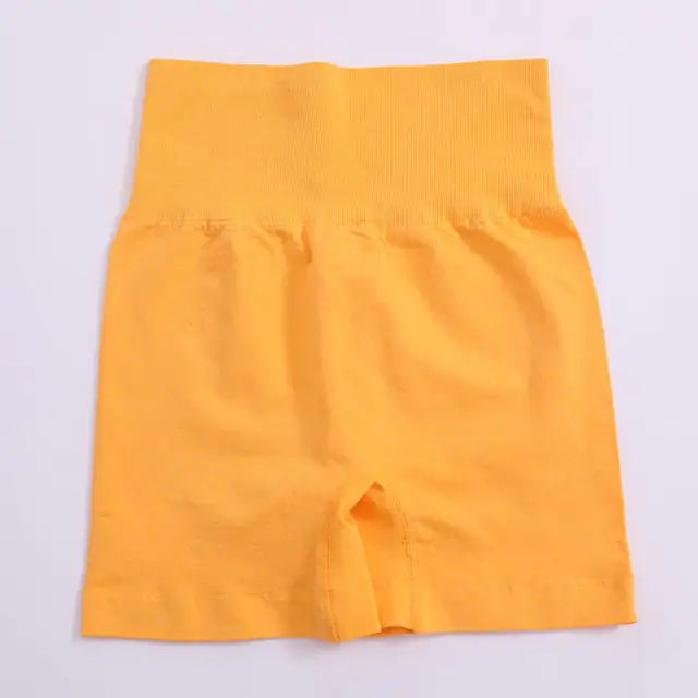 Solid High Waist Yoga Shorts for Women Gym Fitness