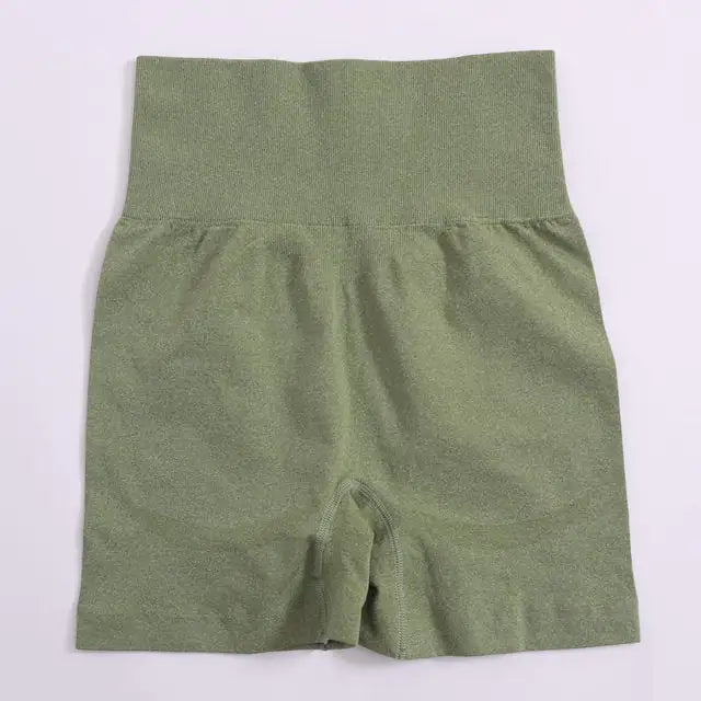 Solid High Waist Yoga Shorts for Women Gym Fitness
