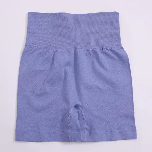 Solid High Waist Yoga Shorts for Women Gym Fitness