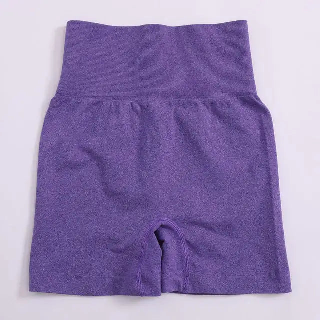 Solid High Waist Yoga Shorts for Women Gym Fitness