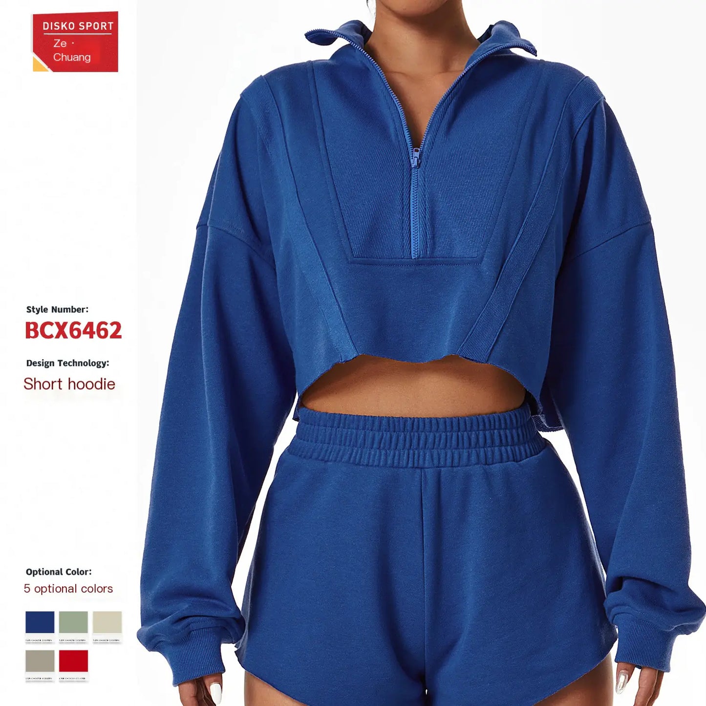 Stylish Long Sleeve Zip-Up Sports Hoodie for Gym