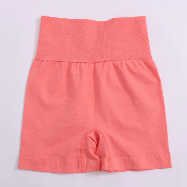 Solid High Waist Yoga Shorts for Women Gym Fitness