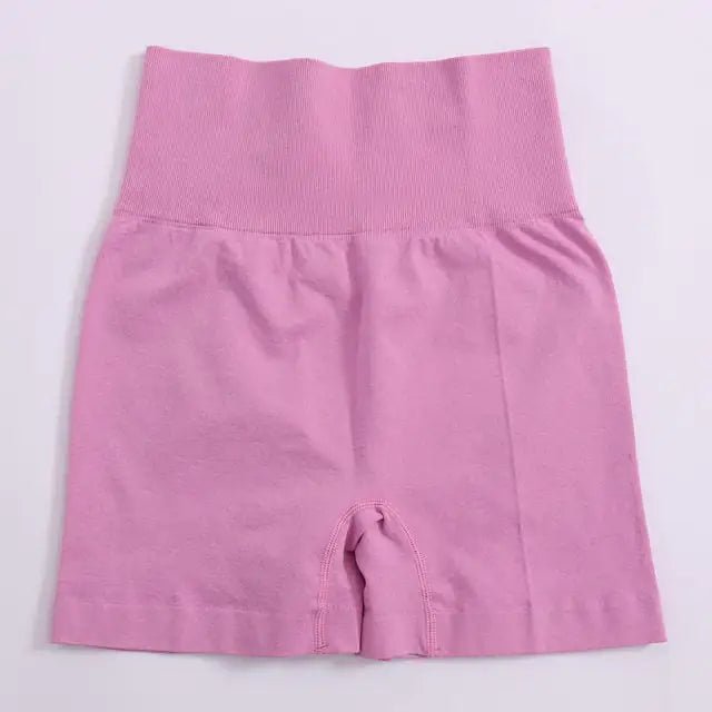 Solid High Waist Yoga Shorts for Women Gym Fitness