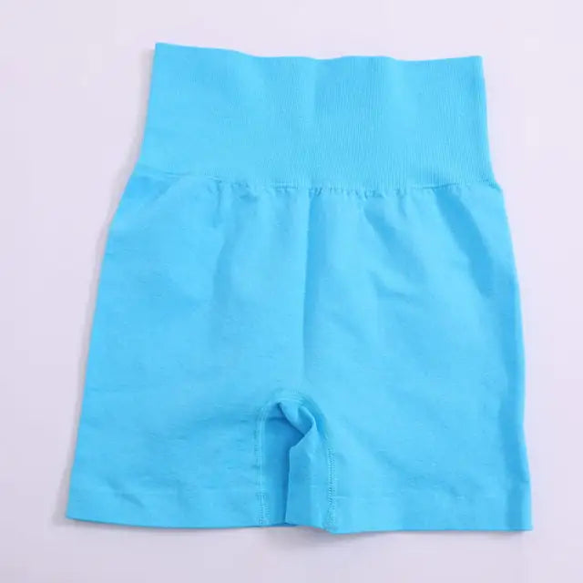 Solid High Waist Yoga Shorts for Women Gym Fitness