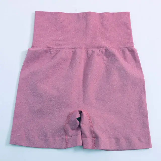 Solid High Waist Yoga Shorts for Women Gym Fitness
