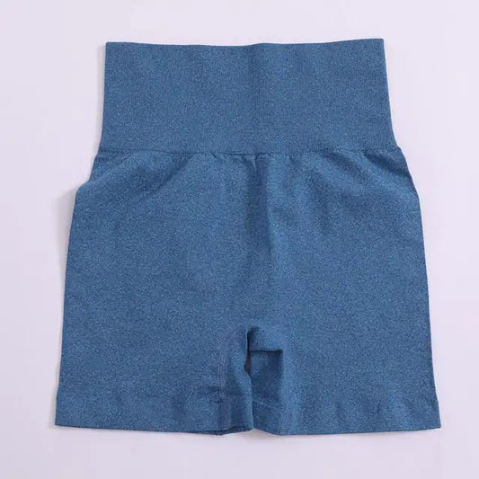 Solid High Waist Yoga Shorts for Women Gym Fitness