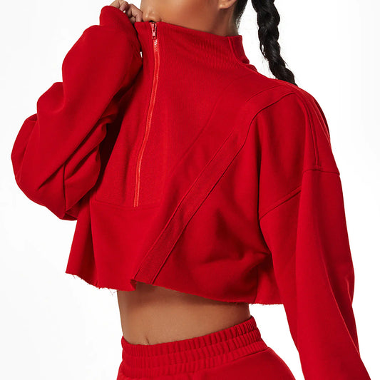 Stylish Long Sleeve Zip-Up Sports Hoodie for Gym